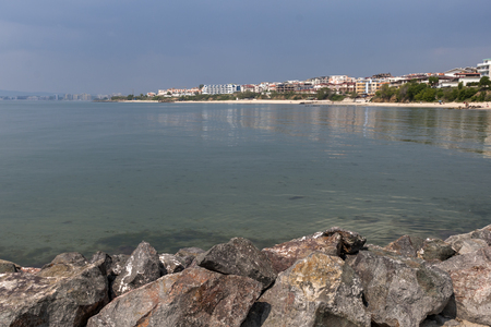 SVETI VLAS, BULGARIA - MAY 2, 2008: Panoramic view of famous summer resort Sveti Vlas (Saint Vlas), Burgas Region, Bulgariaのeditorial素材