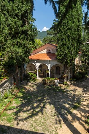 MAGLIZH MONASTERY, BULGARIA - AUGUST 5, 2018: Medieval Buildings in Maglizh Monastery of Saint...
