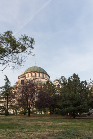 BELGRADE, SERBIA - NOVEMBER 10, 2018: Cathedral Church of Saint Sava in the center of city of Belgrade, Serbiaのeditorial素材