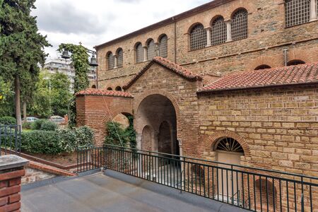THESSALONIKI, GREECE - SEPTEMBER 30, 2017: Ðntique Byzantine Church of the Acheiropoietos in the center of city of Thessaloniki, Central Macedonia, Greeceのeditorial素材