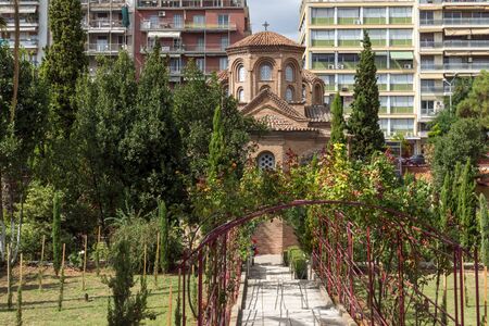 THESSALONIKI, GREECE - SEPTEMBER 30, 2017: Ðntique Byzantine Church of Panagia Chalkeon in the center of city of Thessaloniki, Central Macedonia, Greeceのeditorial素材