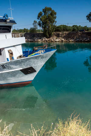 NEA POTEIDAIA, GREECE - JUNE 24, 2014: Summer view of town of Nea Poteidaia, Kassandra, Chalkidiki, Central Macedonia, Greeceのeditorial素材