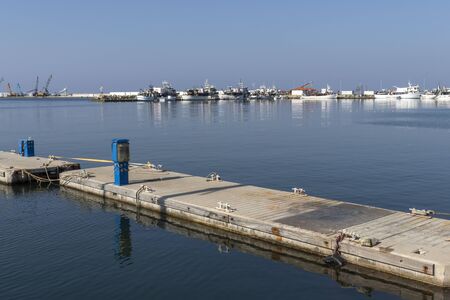 NEA MOUDANIA, GREECE - MARCH 31, 2019: Coastal street of town of Nea Moudania, Chalkidiki, Central...