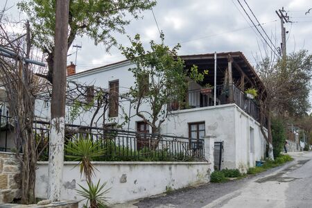 AMMOULIANI, GREECE - APRIL 3, 2015: Town at Ammouliani island, Athos, Chalkidiki, Central Macedonia, Greeceのeditorial素材