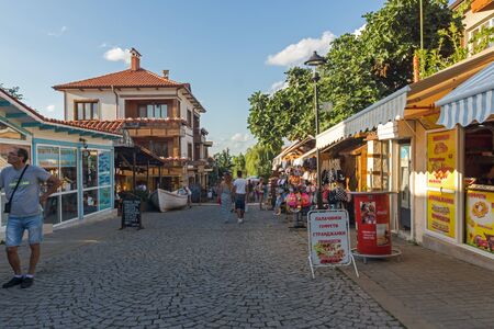 CHERNOMORETS, BULGARIA - AUGUST 11, 2018: Typical street of village of Chernomorets, Burgas region, Bulgariaのeditorial素材