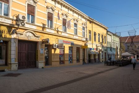NOVI SAD, VOJVODINA, SERBIA - NOVEMBER 11, 2018: Typical Buildings at the center of the City of Novi Sad, Vojvodina, Serbiaのeditorial素材
