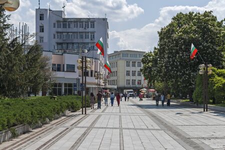 SILISTRA, BULGARIA - MAY 1, 2008: Building and street at the center of town of Silistra, Bulgariaのeditorial素材