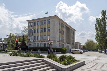 SILISTRA, BULGARIA - MAY 1, 2008: Building and street at the center of town of Silistra, Bulgariaのeditorial素材