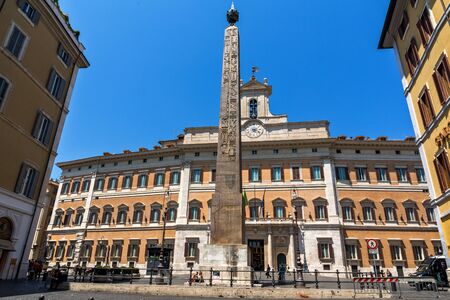 ROME, ITALY - JUNE 23, 2017: Amazing view of Palazzo Montecitorio in city of Rome, Italyのeditorial素材