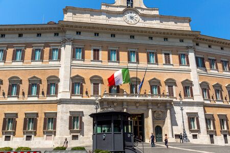 ROME, ITALY - JUNE 23, 2017: Amazing view of Palazzo Montecitorio in city of Rome, Italyのeditorial素材