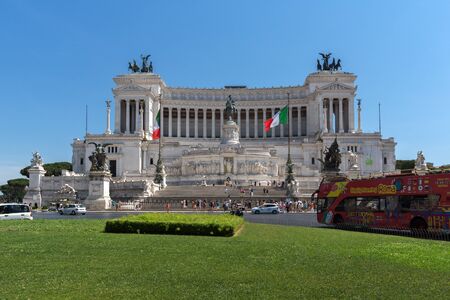 ROME, ITALY - JUNE 23, 2017: Amazing view of Altar of the Fatherland- Altare della Patria, known as the national Monument to Victor Emmanuel II in city of Rome, Italyのeditorial素材
