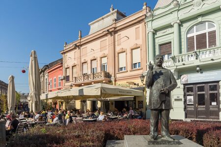 NOVI SAD, VOJVODINA, SERBIA - NOVEMBER 11, 2018: Typical Buildings at the center of the City of Novi Sad, Vojvodina, Serbiaのeditorial素材