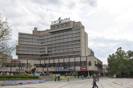 SILISTRA, BULGARIA - MAY 1, 2008: Building and street at the center of town of Dobrich, Bulgaria
