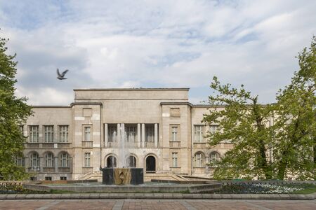 SILISTRA, BULGARIA - MAY 1, 2008: Building and street at the center of town of Dobrich, Bulgariaのeditorial素材