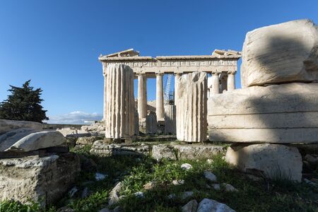 ATHENS, GREECE - JANUARY 20, 2017: Ancient Building of The Parthenon in the Acropolis of Athens, Attica, Greeceのeditorial素材