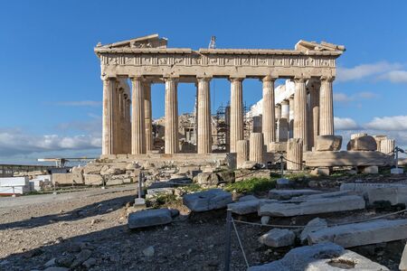 ATHENS, GREECE - JANUARY 20, 2017: Ancient Building of The Parthenon in the Acropolis of Athens, Attica, Greeceのeditorial素材