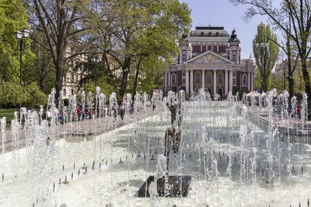 SOFIA, BULGARIA - APRIL 24, 2019: Building of National Theatre Ivan Vazov in Sofia, Bulgaria