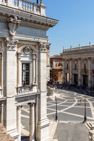 ROME, ITALY - JUNE 23, 2017: Panorama of Capitoline Museums in city of Rome, Italy
