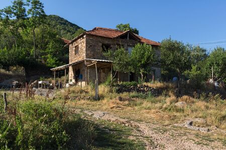 LESNOVO, NORTH MACEDONIA - JULY 21, 2018: Old Houses at village of Lesnovo at Osogovo Mountain, Probistip region, Republic of North Macedoniaのeditorial素材