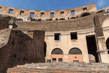 ROME, ITALY - JUNE 24, 2017: view of inside part of  Colosseum in city of Rome, Italyのeditorial素材