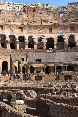 ROME, ITALY - JUNE 24, 2017: view of inside part of  Colosseum in city of Rome, Italyのeditorial素材