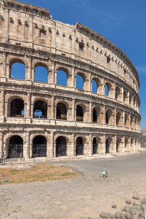 ROME, ITALY - JUNE 24, 2017:  Outside view of Ancient arena of gladiator Colosseum in city of Rome, Italyのeditorial素材