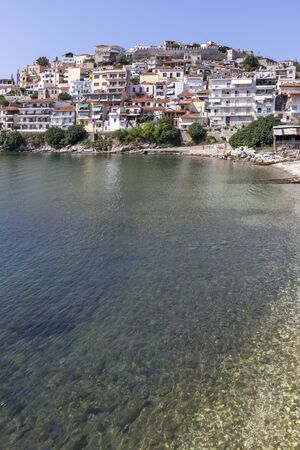 KAVALA, GREECE - JUNE 22, 2019:  Panoramic view of old town of city of Kavala, East Macedonia and...