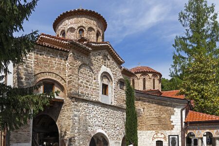 BACHKOVO MONASTERY, BULGARIA - MAY 26, 2019: Medieval Buildings in Bachkovo Monastery Dormition of...