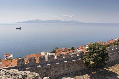 Panorama of Fortress in city of Kavala, East Macedonia and Thrace, Greeceの写真素材