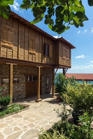 SOZOPOL, BULGARIA - AUGUST 10, 2018: Old houses at old town of Sozopol, Burgas Region, Bulgaria