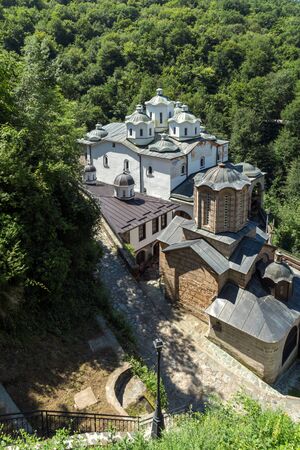 OSOGOVO MONASTRY, NORTH MACEDONIA - JULY 21, 2018: Medieval Monastery St. Joachim of Osogovo, Kriva Palanka region, North Macedoniaのeditorial素材