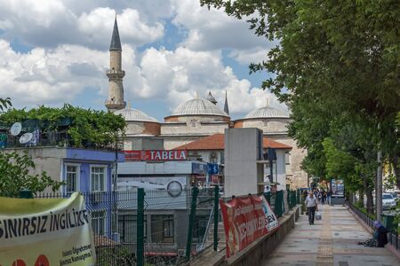 EDIRNE, TURKEY - MAY 26, 2018: Typical building and street in the center of city of Edirne,  East Thrace, Turkeyのeditorial素材