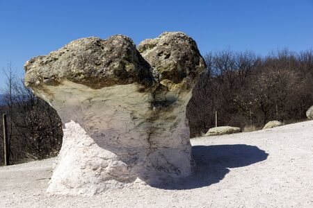 Rock formation The Stone Mushrooms near Beli plast village, Kardzhali Region, Bulgariaの写真素材