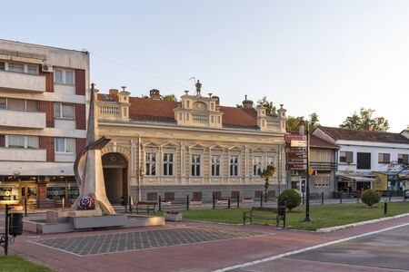 GOLUBAC, SERBIA - AUGUST 11, 2019:  Sunset view of center of town of Golubac, Serbiaのeditorial素材