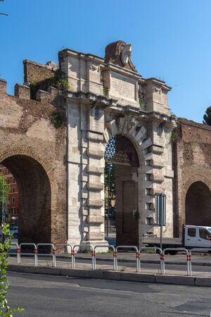 ROME, ITALY - JUNE 25, 2017: Ancient city walls in City of Rome, Italyのeditorial素材