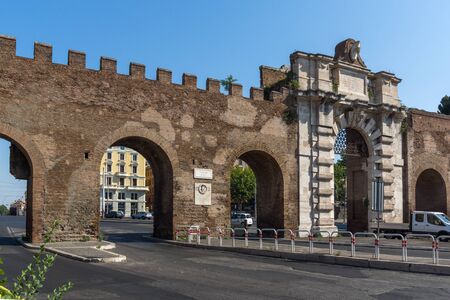 ROME, ITALY - JUNE 25, 2017: Ancient city walls in City of Rome, Italyのeditorial素材