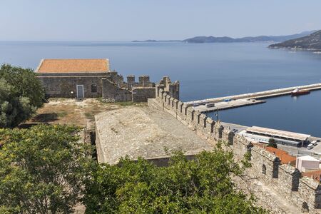 KAVALA, GREECE - JUNE 22, 2019: Panorama of city of Kavala from fortress, East Macedonia and Thrace,...
