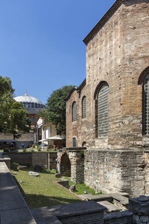 ISTANBUL, TURKEY - JULY 26, 2019: Ancient Byzantine Hagia Irene orthodox church in city of Istanbul, Turkeyのeditorial素材