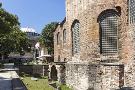 ISTANBUL, TURKEY - JULY 26, 2019: Ancient Byzantine Hagia Irene orthodox church in city of Istanbul, Turkeyのeditorial素材