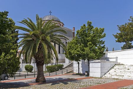 KAVALA, GREECE - JUNE 22, 2019:  Orthodox Church of the Assumption at old town of city of Kavala, East Macedonia and Thrace, Greeceのeditorial素材