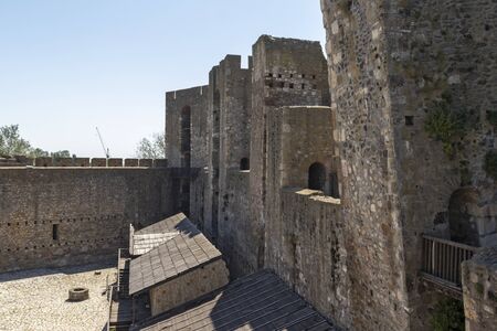 Ruins of Fortress at the coast of the Danube River in town of Smederevo, Serbia