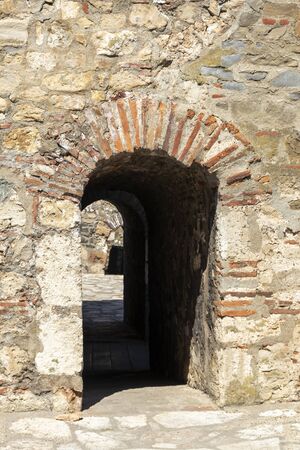 Ruins of Fortress at the coast of the Danube River in town of Smederevo, Serbiaの写真素材