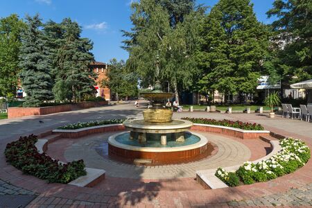 VRATSA, BULGARIA - JULY 15, 2018: Typical Building and street at the center of town of Vratsa, Bulgariaのeditorial素材