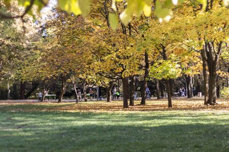SOFIA, BULGARIA - OCTOBER 26, 2019: Autumn view of South Park in city of Sofia, Bulgariaのeditorial素材
