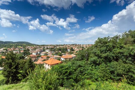 KALOFER, BULGARIA - AUGUST 5, 2018: Panoramic view of historic town of Kalofer, Plovdiv Region, Bulgariaのeditorial素材
