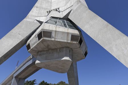 AVALA, BELGRADE, SERBIA - AUGUST 13, 2019: Telecommunication Avala Tower near city of Belgrade,...