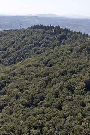 AVALA, BELGRADE, SERBIA - AUGUST 13, 2019: Amazing panoramic view from Avala Tower near city of Belgrade, Serbiaのeditorial素材