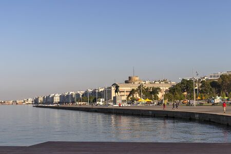 THESSALONIKI, GREECE - SEPTEMBER 22, 2019:  Panorama of embankment of city of Thessaloniki, Central Macedonia, Greeceのeditorial素材