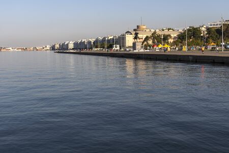 THESSALONIKI, GREECE - SEPTEMBER 22, 2019:  Panorama of embankment of city of Thessaloniki, Central Macedonia, Greeceのeditorial素材