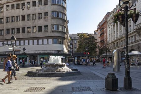 BELGRADE, SERBIA - AUGUST 12, 2019: Republic Square at the center of city of Belgrade, Serbiaのeditorial素材